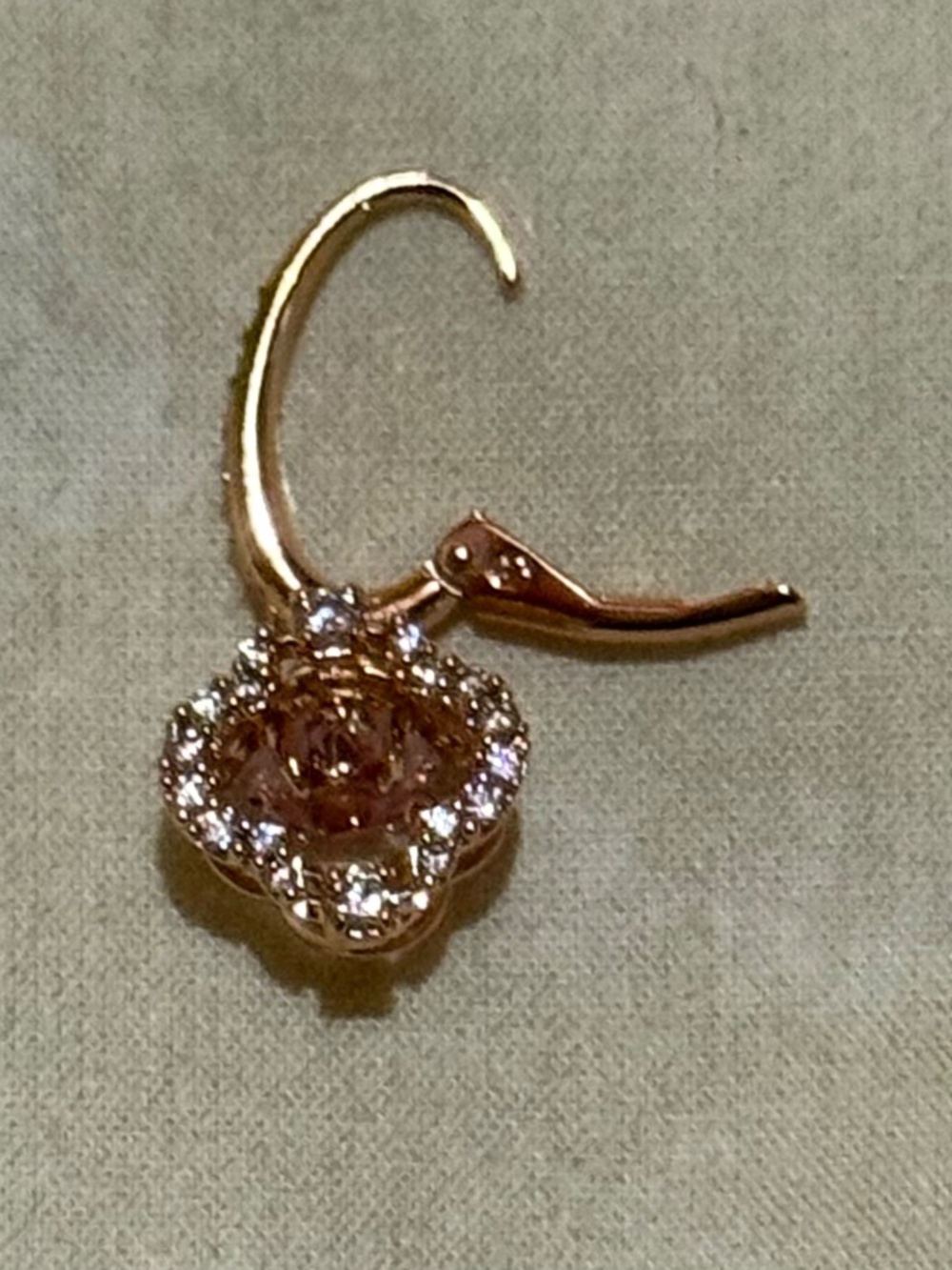 New SWAROVSKI Una Drop Earrings Clover Design with Pink Drop 18K Rose Gold - Picture 10 of 13